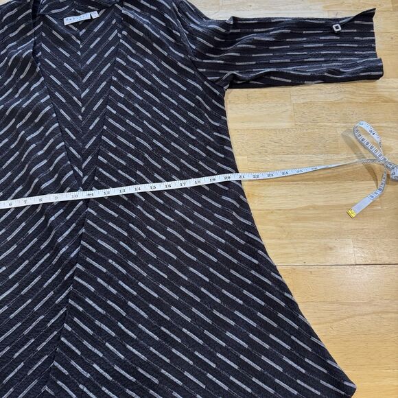 Habitat Crepe Open Shark Bite Long Thin Blazer Cardigan Modern Top Small Black - Picture 7 of 11